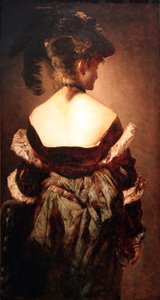 Dame met verenhoed door Hans Makart